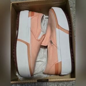 Vans Checkerboard Slip-On Stacked Pastel  (Peach Pearl/True White)